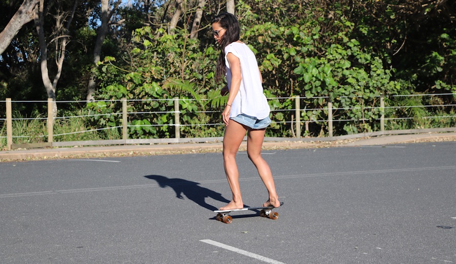 Not just for skateparks, skateboards can also be used intentionally to build core strength. Photo: Little Bantam Trainer