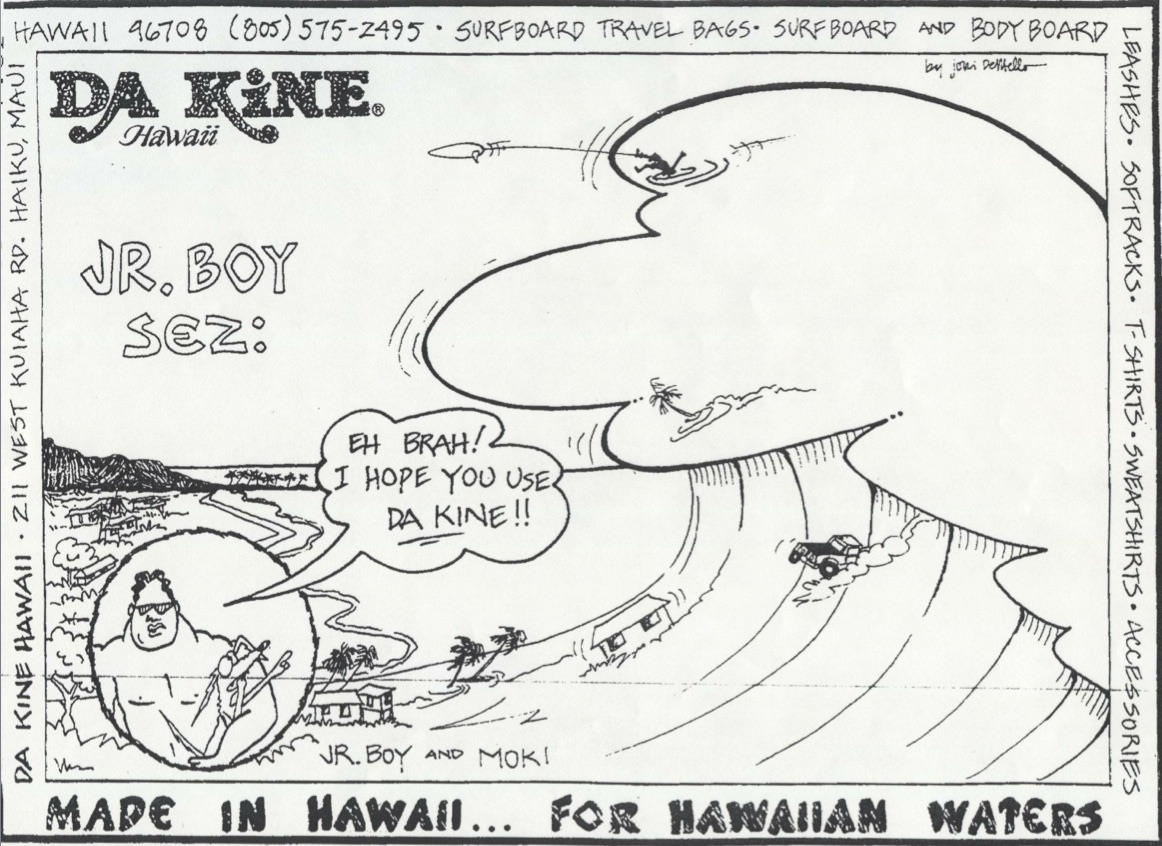 Another ad featuring Jr. Boy and his dog, Moki. Photo: Dakine