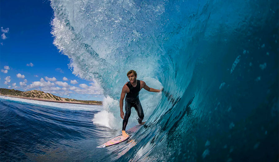 His surfing is perfectly suited for WA's rough-and-tumble waves, and the video above is proof.