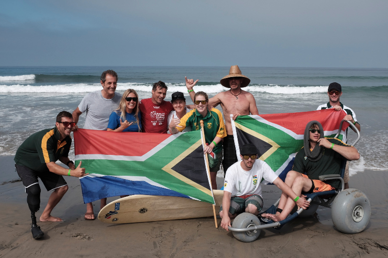 2015 ISA Surfing Adaptive World Championship Team with Shaun Tomson. Photo: Coffey