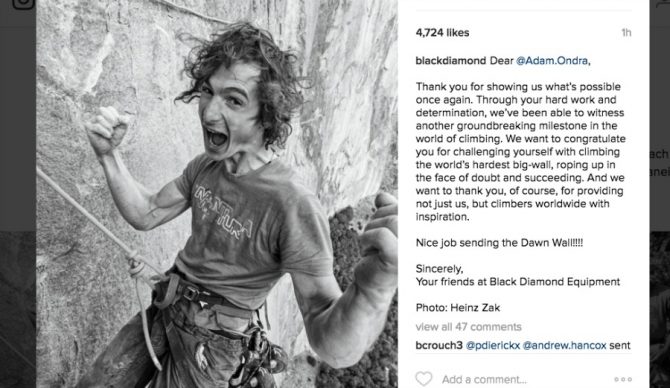 Adam Ondra, deservedly psyched. Photo: Instagram