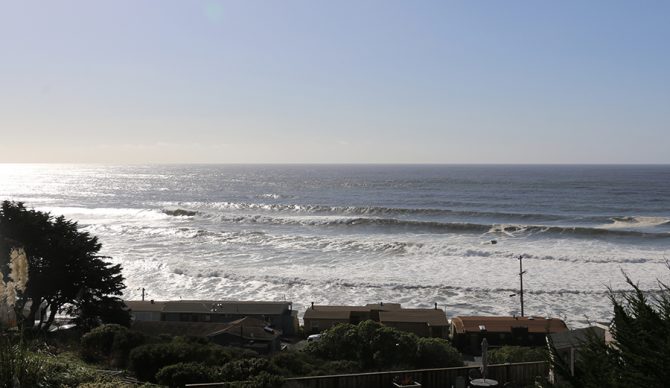 View from the road above Martin's Beach.