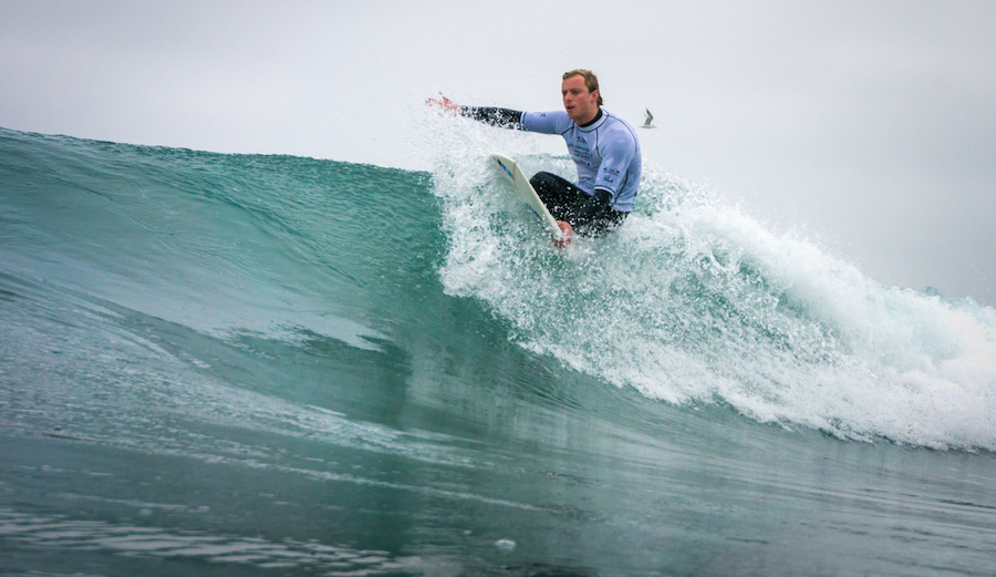 Llywelyn Williams from Wales on his way to winning his Round 2 heat.