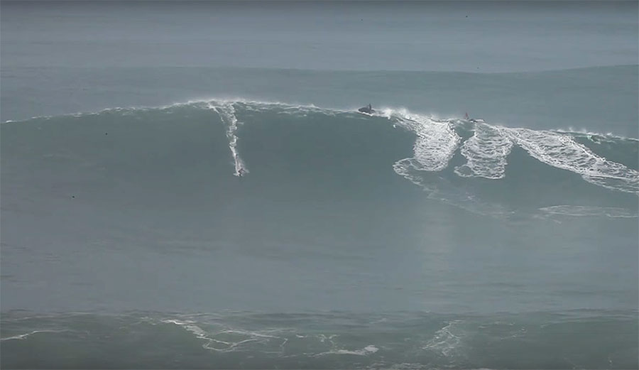 Maya Gabeira's back at the spot where she nearly died, and it's just as impressive as always.