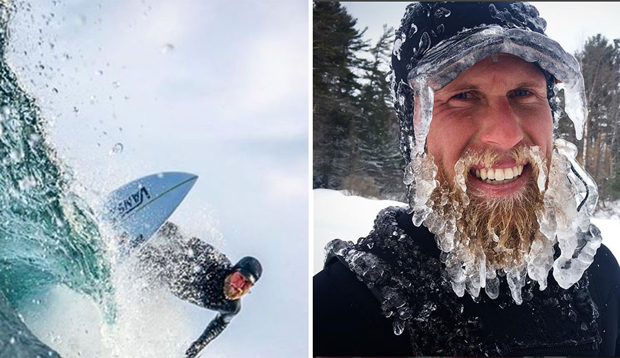 Dane Gudauskas went looking for waves there recently, and of course, he came back with the obligatory ice-beard shot.