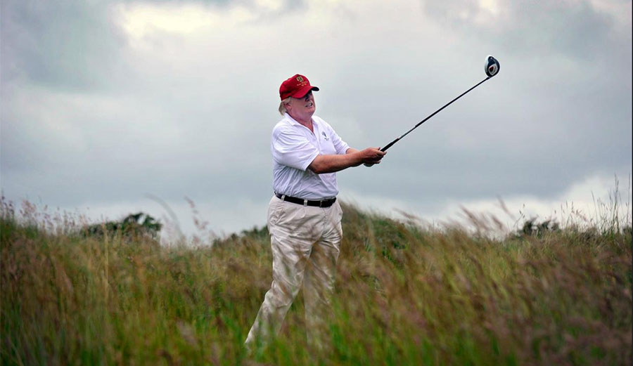 "I am a tremendous golfer. Really, really tremendous. Everyone knows it. Tremendous!" Photo: Irish Examiner