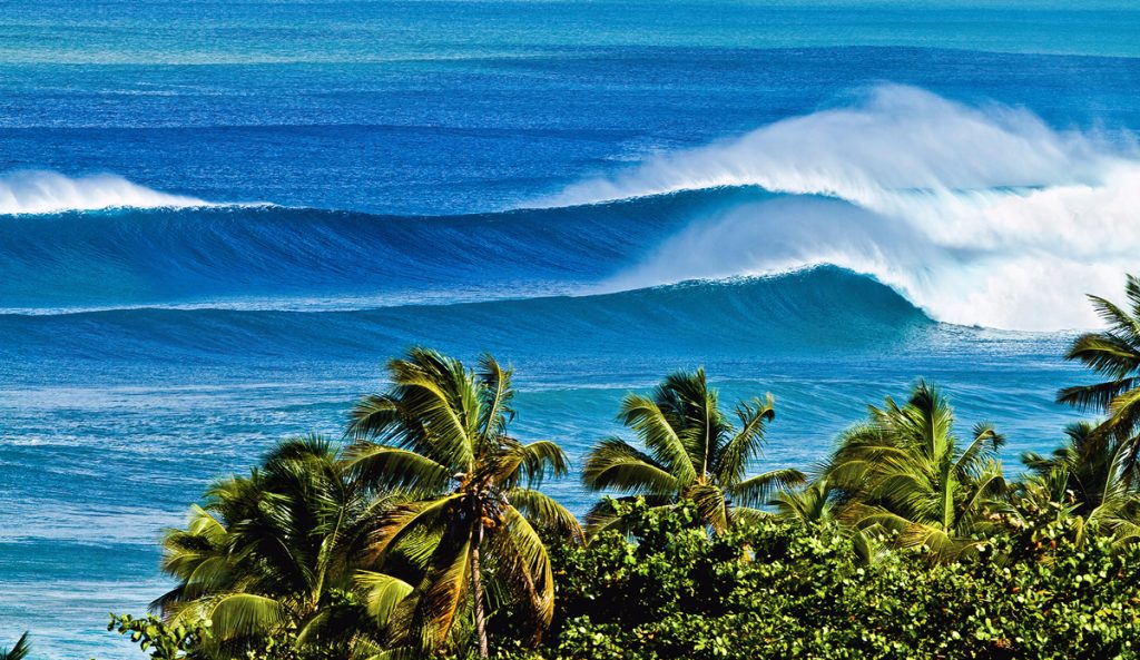 Rincon, Puerto Rico. Many people think this shot is Tres Palmas when they see it the first time but it’s actually Sandy Beach. Much bigger than it looks. Photo: Evan Conway