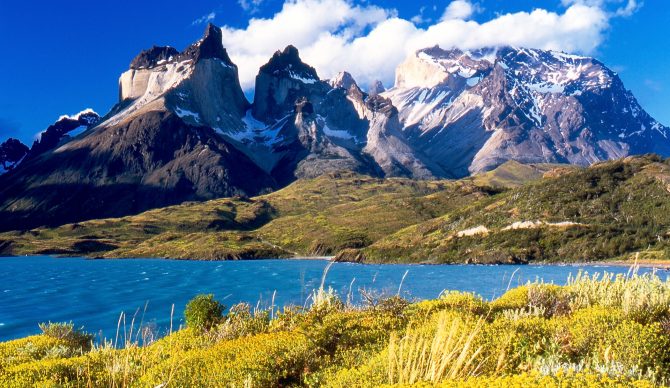 Torres del Paine from Lake Pehoé, Chile. More gorgeous land like this will be protected thanks to Tompkins and Chilean President Michelle Bachelet. Photo: Miguel Vieira