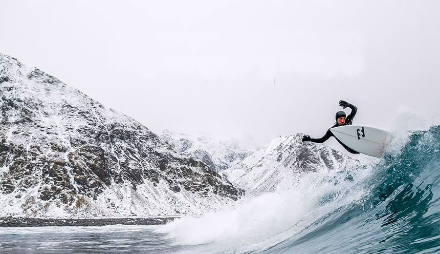 Surfers do funny things for waves.