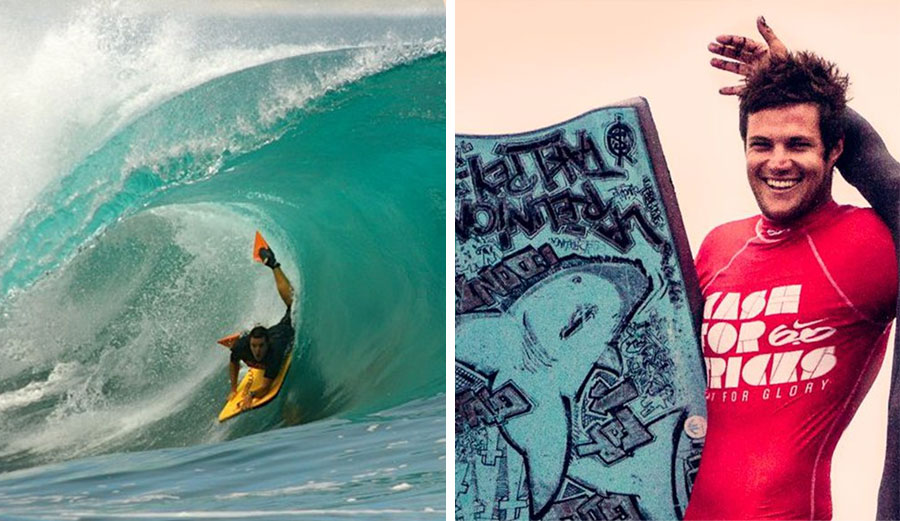 Adrien Dubosc has been killed by a shark while bodyboarding on Reunion Island. Images: Facebook