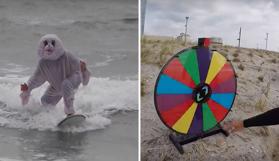 We headed to Atlantic City, New Jersey to throw down the surfing game wheel challenge and have some fun.