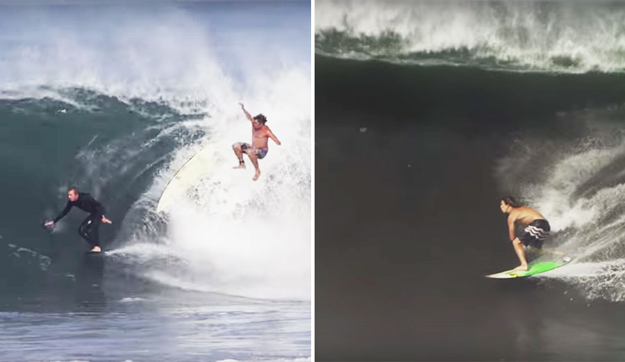 Jamie O'Brien and Brad Domke both do some weird and amazing things on waves.