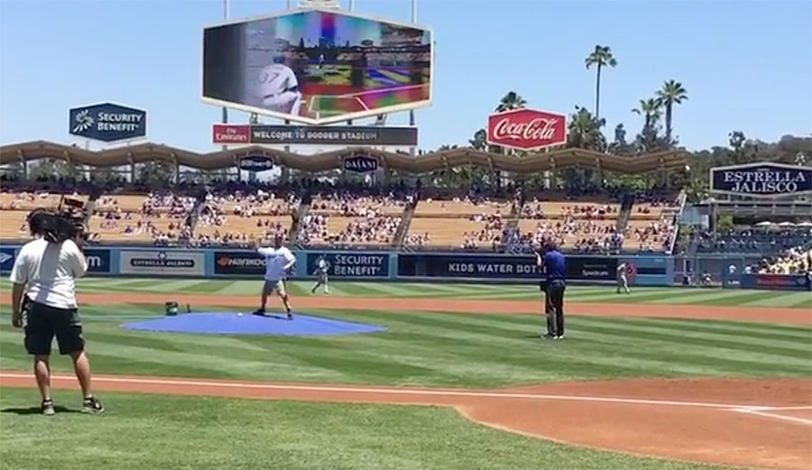 Kolohe Andino first Dodgers pitch