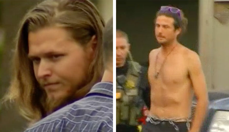 Owens and Wright during their arrests for the attempted kidnapping and rape of a 15-year-old San Diego girl.