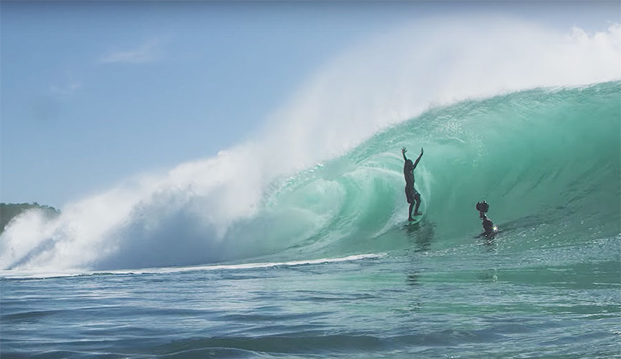 On Friday morning, a solid pulse hit the archipelago, and the wave at Padang Padang came to life.
