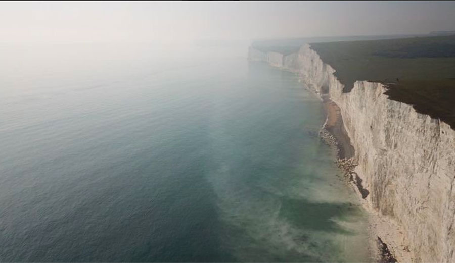 The fog hit English beaches on Sunday, sending over 100 people to the hospital.