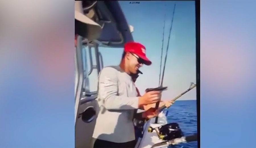 The Florida man shot a hammerhead in the gills, then laughed about it.