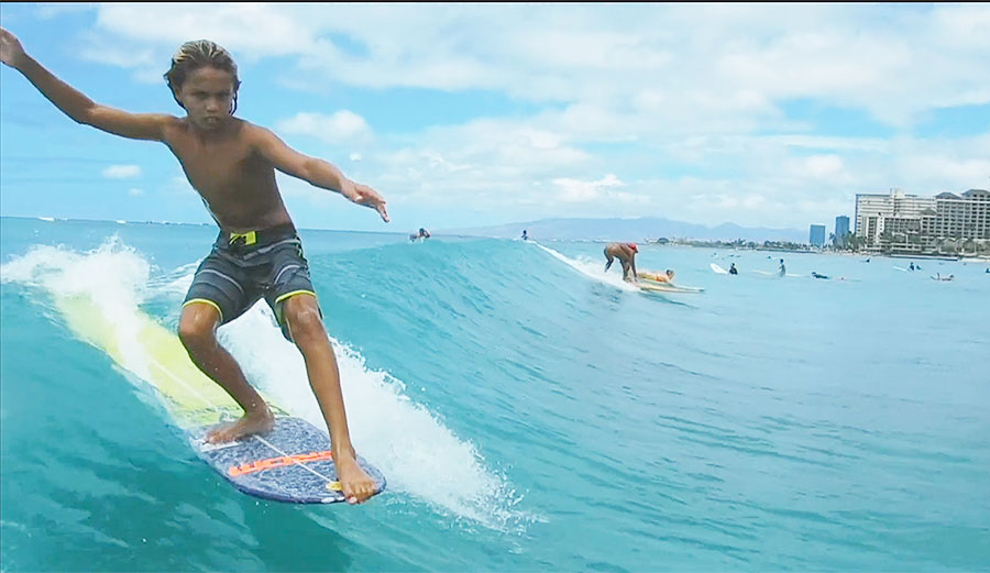 Hohenstein's a Waikiki regular, which means, of course, that he is a fantastic longboarder and a fantastic crowd navigator.