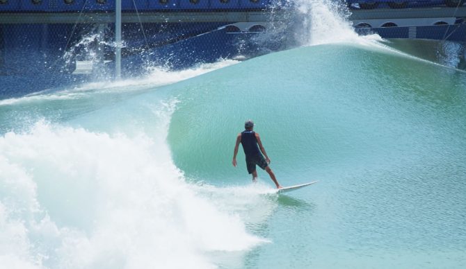 Gerry Lopez kicked the tires of Kelly Slater Wave Co.'s first left. Those tires stand to get some lashings tomorrow. Photo: KS Wave Co