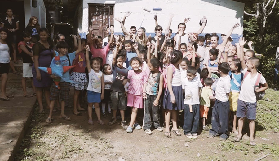 Here's what a whole community of smiling, happy people looks like.