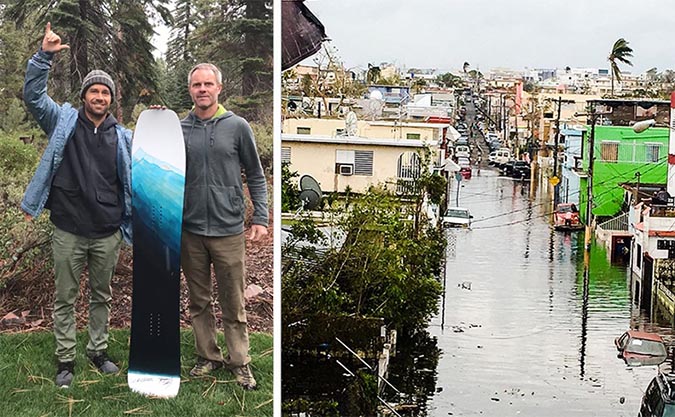 A snowboard that's only been ridden by three people is being auctioned Caribbean relief.