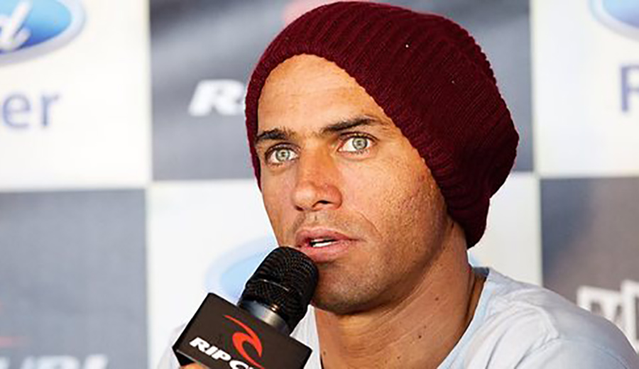 The beanie and tee combo. A SoCal specialty, as seen by a younger version of Kelly Slater. Photo: WSL