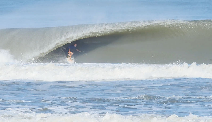 What is one to do when the ocean in one place lies dormant for months on end? Go to another ocean, especially one that's being absolutely hammered by swell.