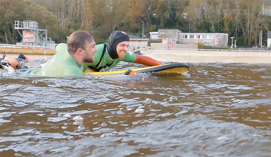 Matthew Bryce wasn't exactly stoked on the idea of getting back in the water. But now, thanks to wave pools, he's able to surf out of the ocean.