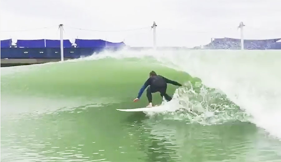 Travis Rice loves to surf, so he got an invite to Kelly Slater's wave.