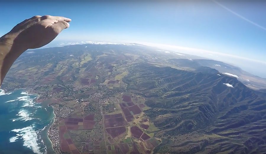 The North Shore is a beautiful place. Even more so when you've just jumped out of a plane and you're looking down on it.