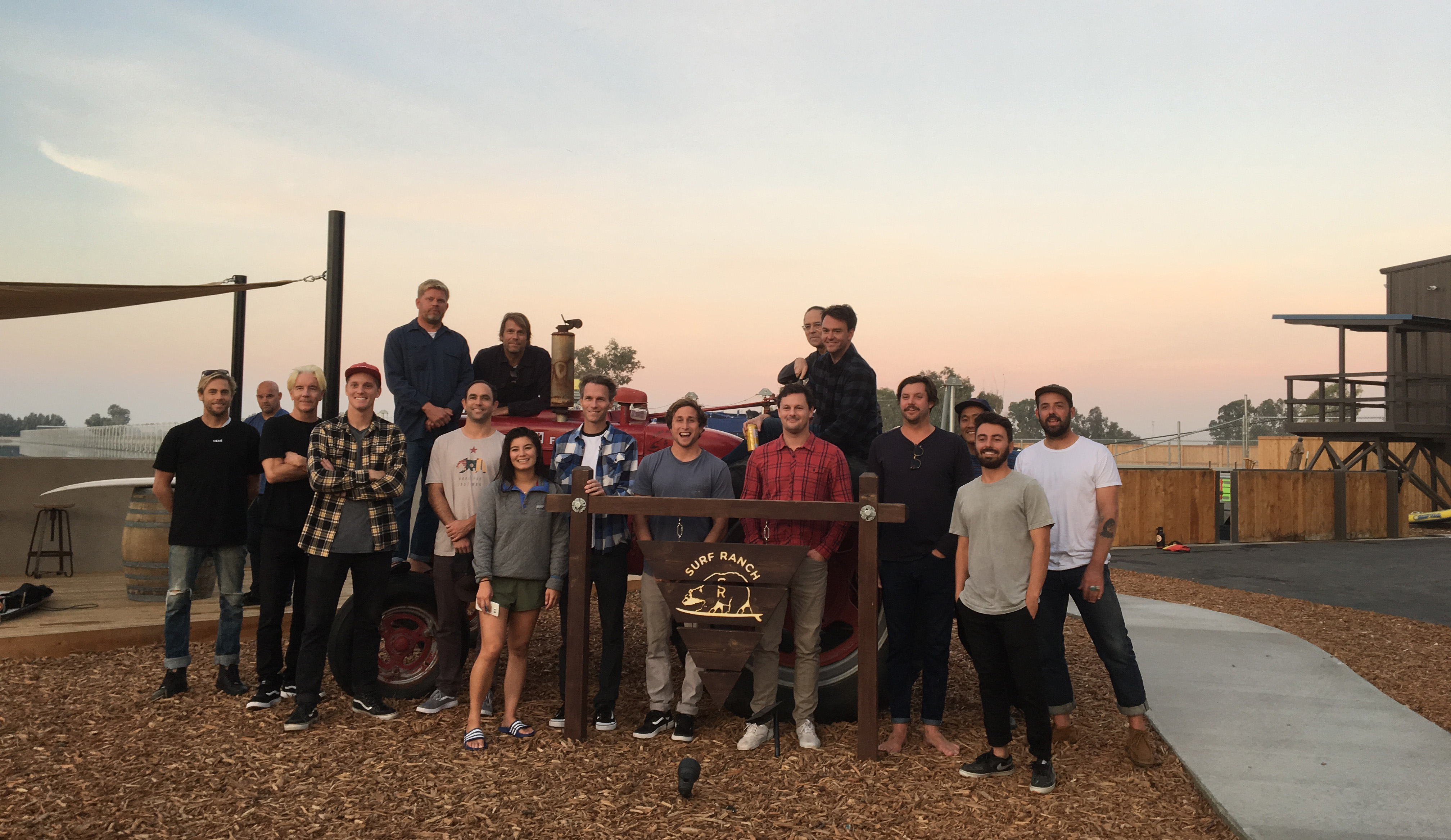That was awesome. From left to right: Sam McIntosh, Chris Mauro, Dave Gilovich, Jake Howard, Jamie Brisick, Brendon Thomas, Chloe Kojima, Jeremy Schluntz, Zach Weisberg, Dave Prodan, Matt Warshaw, David Lee Scales, Morgan Williamson, Michael Ciaramella, Ashton Goggans, and Stab's Art Director, who was really nice.