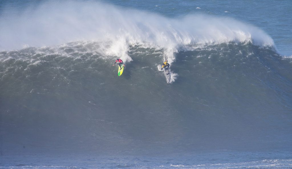 As you know, Nazaré ain't always the prettiest of waves. It's cold and weather-beaten, thrashed winds and pounded by storms. Those winds and storms, though, are a necessary evil.