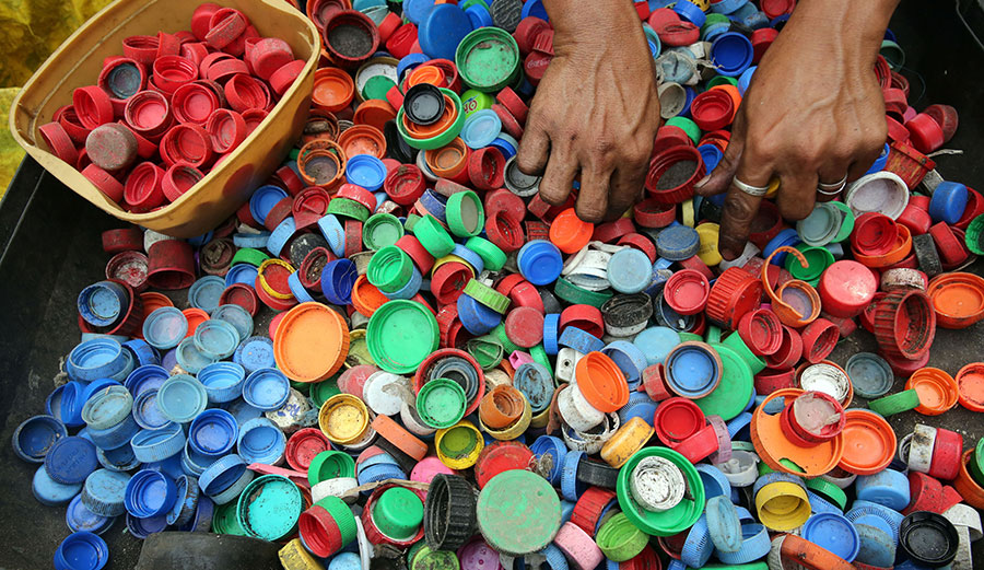 Enough plastic is thrown away each year to circle the earth four times. Photo: Pexels