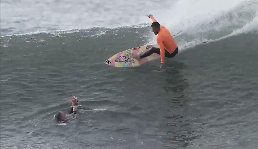 Filipe Toledo might be the fastest surfer on tour, and this photographer found that out first-hand.