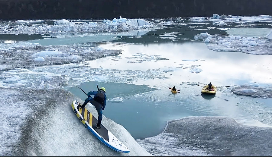 On a trip to Alaska, Spencer Lacy found a natural glacier slide and did something pretty damn cool looking.