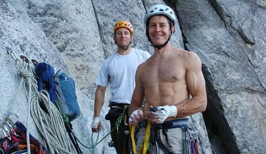 Klein and Wells on El Capitan's Heart Ledge in 2012. Photo: Jason Wells/Climbing.com