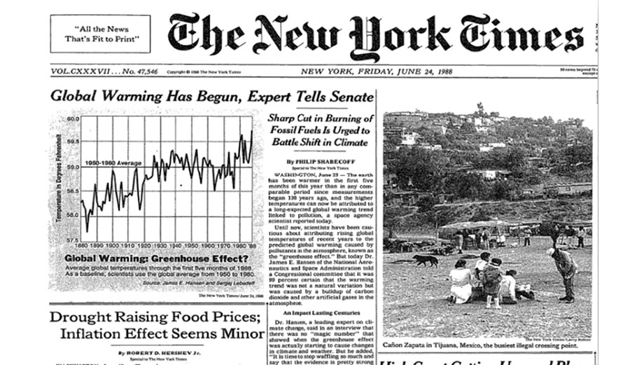 A New York Times headline from 1988.