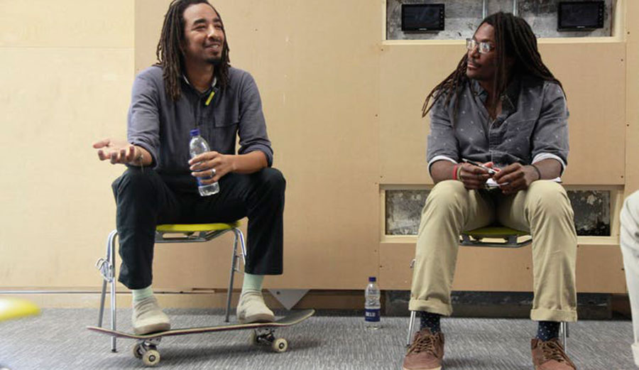 In it together – Neftalie Williams and Karl Watson.Image: Wade Trevean/Pushing Boarders