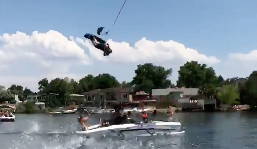 This guy jumped a boat on an air chair, and we don't know what to think.