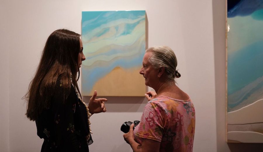 The artist enjoying the day. Photo:
