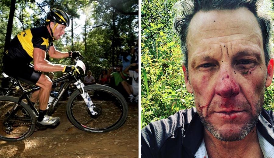 Lance Armstrong, crash, wreck, face hurts, Tom Blake Trail, Aspen, Tour de France