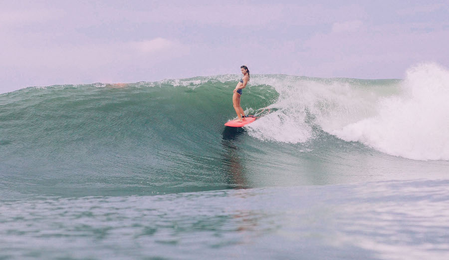 Leah Dawson's approach on a wave is unlike that of anyone else. According to her it's the result of years of exploration of identity and self. Photo: Connor Guest