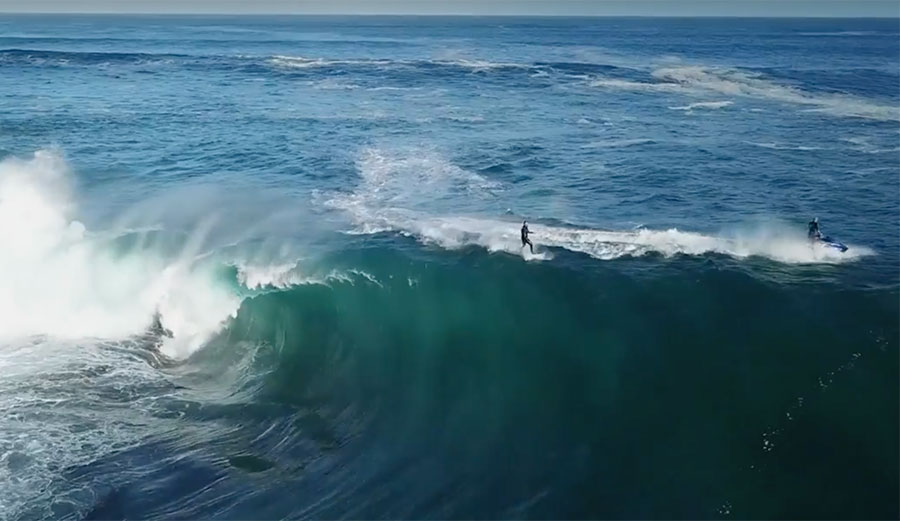Beautiful Drone Footage Captures Kerby Brown Tow Surfing Insane WA Slab