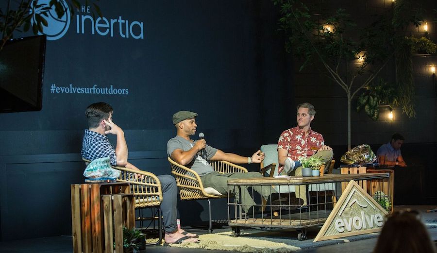 Earth Technologies' Ryan Harris talks leadership and the ECOBOARD movement at The Inertia's inaugural EVOLVE Summit. Photo: Lau