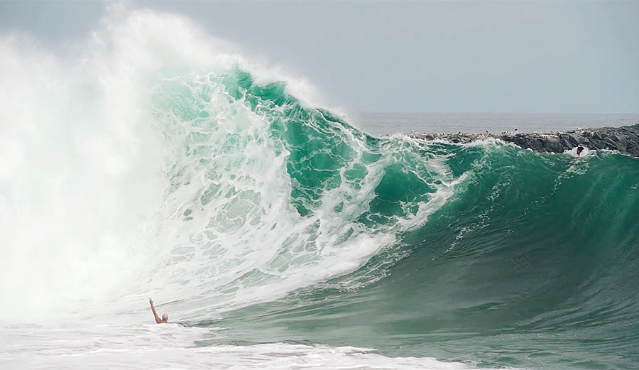 Body surfing at Newport Beach the Wedge