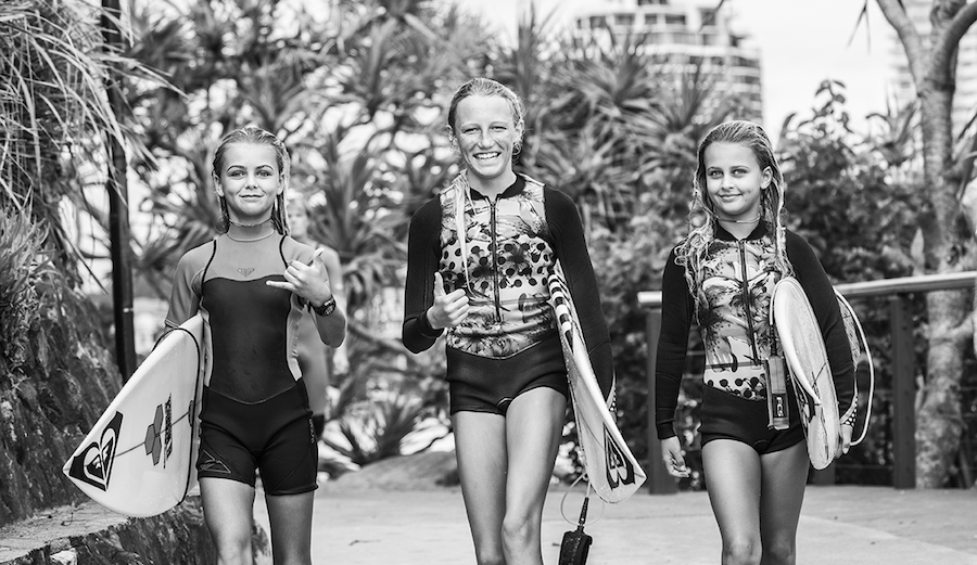 The future of surfing is just a little bit brighter for young girls who surf around the world in the wake of the WSL's historic pay equality announcement. Photo: Fran Miller
