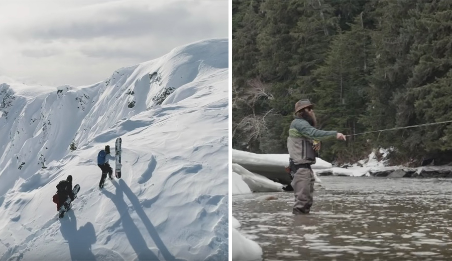 Fishing and snowboarding typically don't go together in film. They do now.