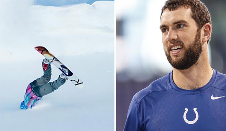 Andrew Luck, Colts, quarterback, NFL, snowboarding, Colorado