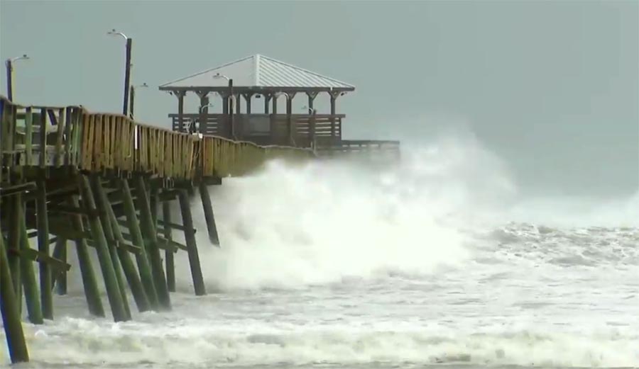 North Carolina, South Carolina, hurricane florance, surfing, kite surfing, pier, Atlantic Beach