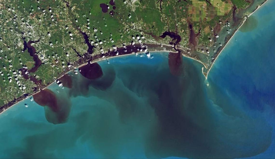 NASA image hurricane florence flooding rivers